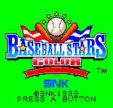 Baseball Stars Color Title Screen